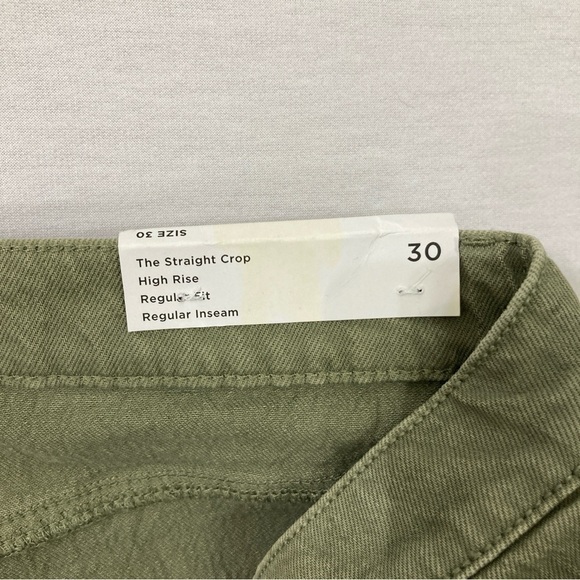 New LOFT Green High Rise The Straight Crop Frayed Hem Jeans size 10/30 - Picture 2 of 11